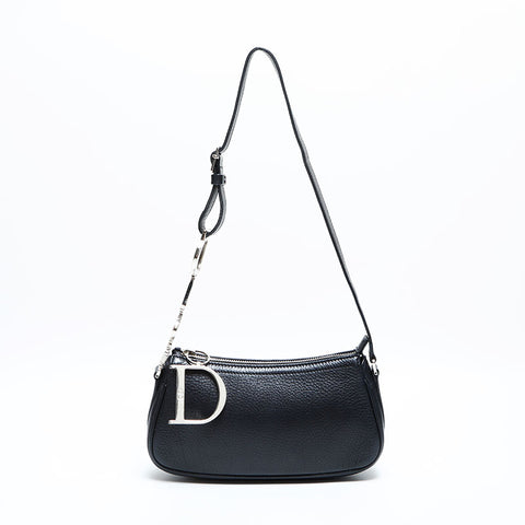 Christian Dior Leather one belt logo Shoulder Bag black WS23005