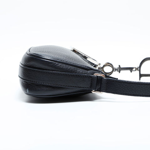 Christian Dior Leather one belt logo Shoulder Bag black WS23005