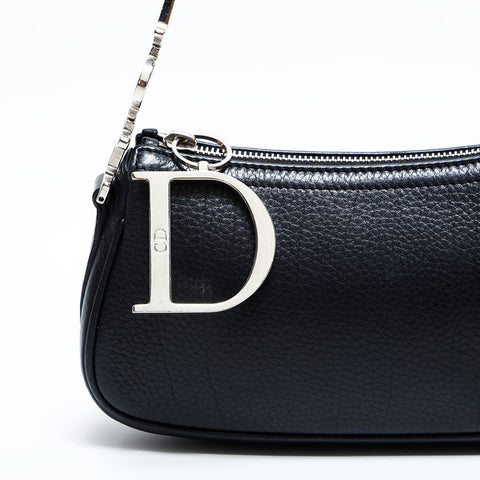 Christian Dior Leather one belt logo Shoulder Bag black WS23005