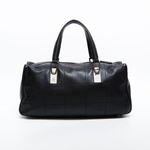 CHANEL No. 7 2002-2003 Chocolate Bar Bowling Bag Handbag black WS23007
