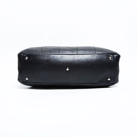 CHANEL No. 7 2002-2003 Chocolate Bar Bowling Bag Handbag black WS23007