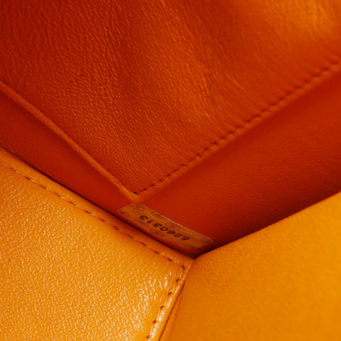 CHANEL No. 5 1997-1999 Logo Lambskin Shoulder Bag yellow WS23008