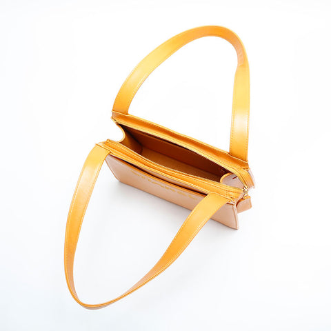 CHANEL No. 5 1997-1999 Logo Lambskin Shoulder Bag yellow WS23008