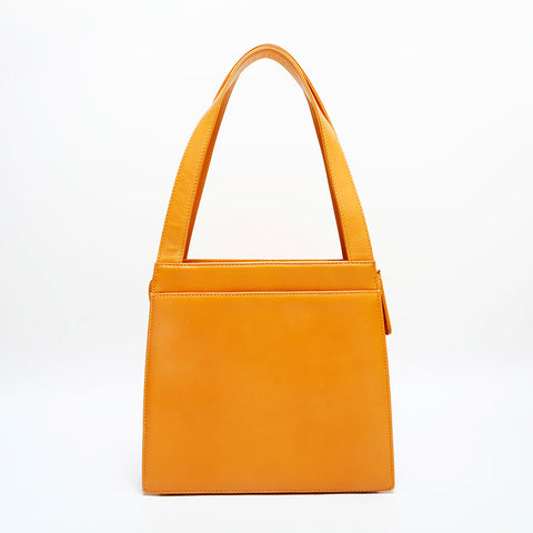 CHANEL No. 5 1997-1999 Logo Lambskin Shoulder Bag yellow WS23008