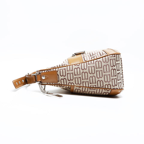 BALENCIAGA Canvas BB Monogram Shoulder Bag beige WS23009