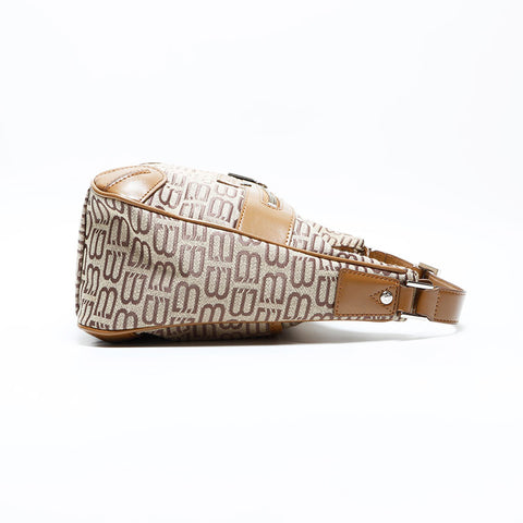 BALENCIAGA Canvas BB Monogram Shoulder Bag beige WS23009