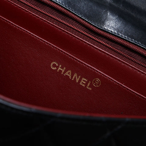CHANEL No. 4 1996-1997 Big Matrasse Lambskin Chain Shoulder Bag black WS23010