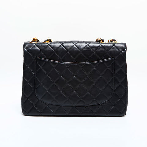 CHANEL No. 4 1996-1997 Big Matrasse Lambskin Chain Shoulder Bag black WS23010