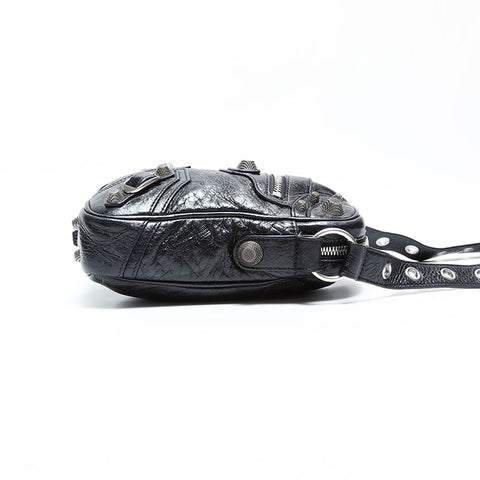 BALENCIAGA Le Cagole Leather Crossbody Shoulder Bag black WS23011