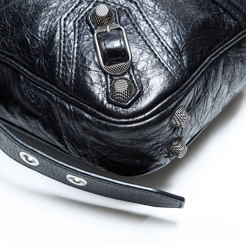 BALENCIAGA Le Cagole Leather Crossbody Shoulder Bag black WS23011