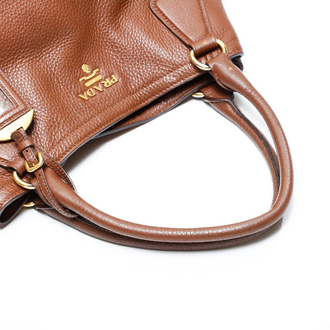 PRADA leather Tote Bag Brown WS23012