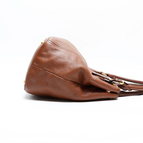 PRADA leather Tote Bag Brown WS23012