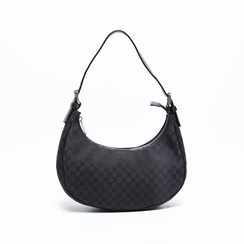 CELINE Canvas Macadam Hobo Shoulder Bag black WS23014