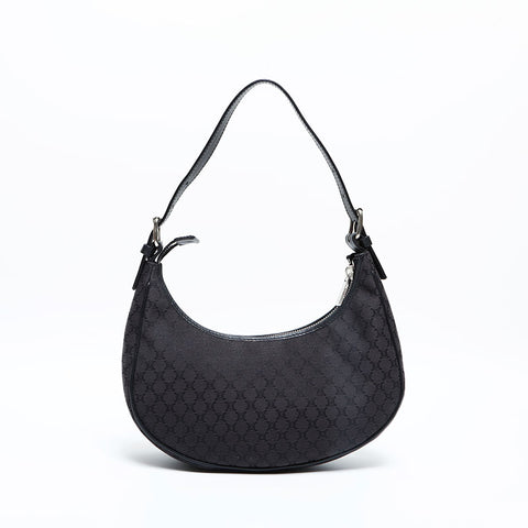 CELINE Canvas Macadam Hobo Shoulder Bag black WS23014