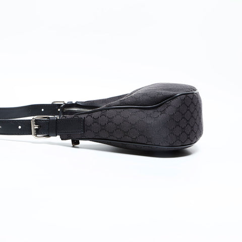 CELINE Canvas Macadam Hobo Shoulder Bag black WS23014