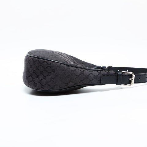 CELINE Canvas Macadam Hobo Shoulder Bag black WS23014
