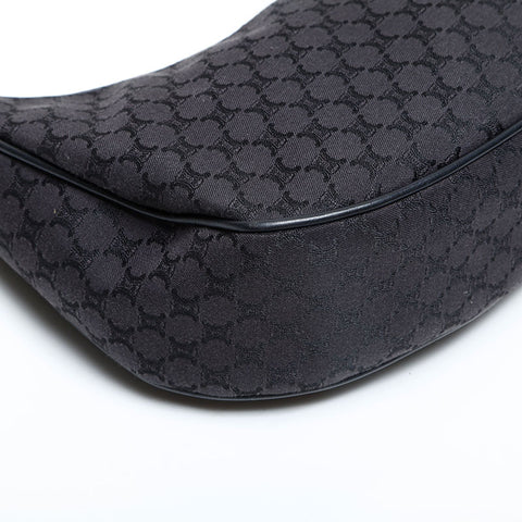 CELINE Canvas Macadam Hobo Shoulder Bag black WS23014