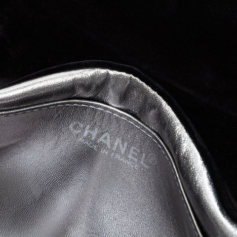 CHANEL No. 7 2002-2003 Suede 2.55 Chocolate Bar Shoulder Bag black WS23015