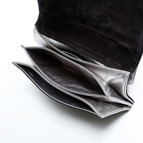 CHANEL No. 7 2002-2003 Suede 2.55 Chocolate Bar Shoulder Bag black WS23015