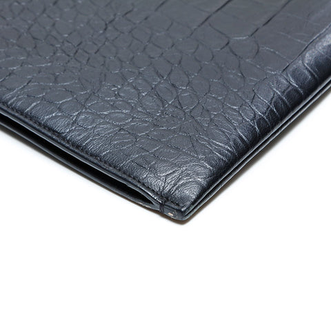 YVES SAINT LAURENT Embossed leather Clutch bag black WS23018