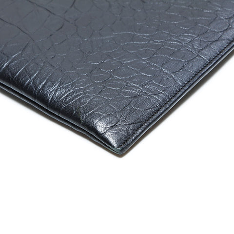 YVES SAINT LAURENT Embossed leather Clutch bag black WS23018