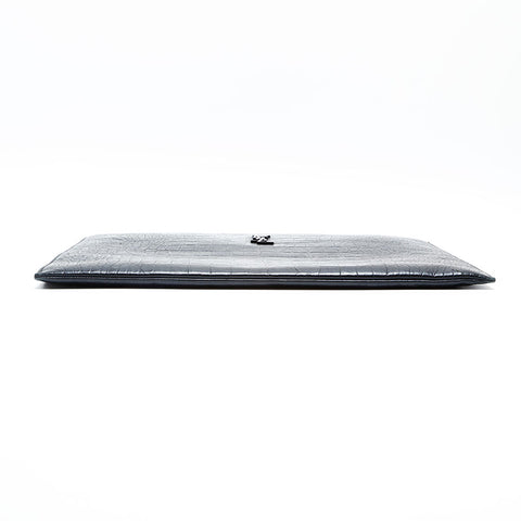 YVES SAINT LAURENT Embossed leather Clutch bag black WS23018
