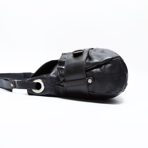 Salvatore Ferragamo Gancini leather Shoulder Bag black WS23019