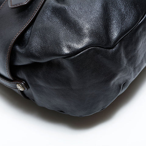Salvatore Ferragamo Gancini leather Shoulder Bag black WS23019