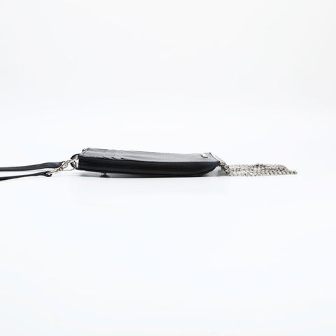 Miu Miu Crystal Leder-Handytasche Umhängetasche schwarz WS23020