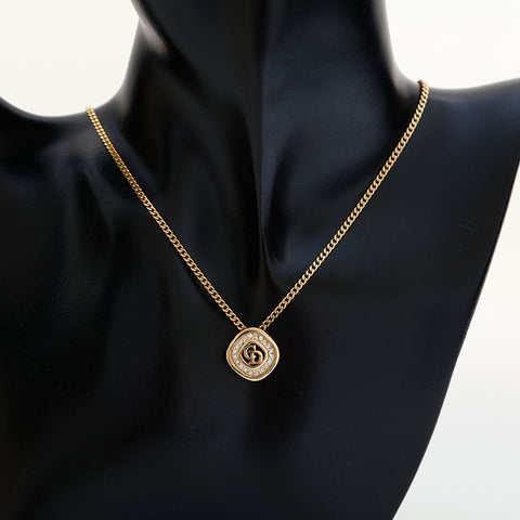 Christian Dior CD logo Necklace gold WS23022