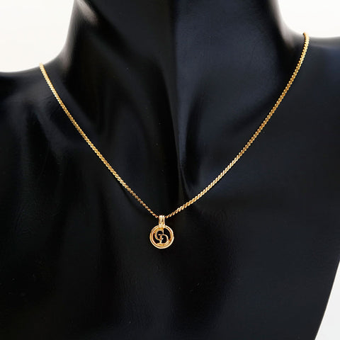 Christian Dior CD logo Necklace gold WS23023