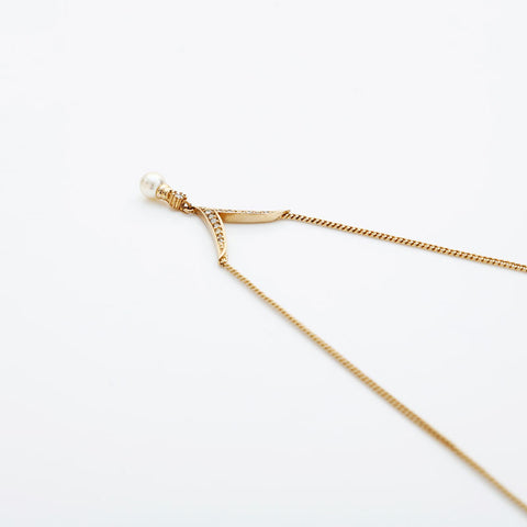 Christian Dior Rhinestone Necklace gold WS23024