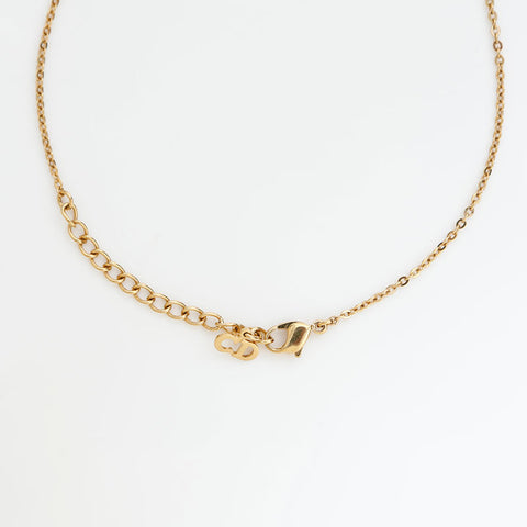 Christian Dior CD logo Necklace gold WS23026