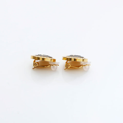 YVES SAINT LAURENT Logo rhinestone Earring gold WS23033