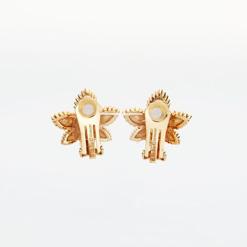 Christian Dior flower rhinestone Earring gold WS23034