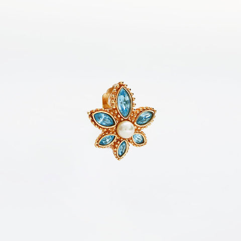 Christian Dior flower rhinestone Earring gold WS23034