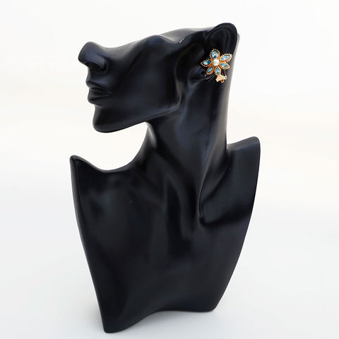 Christian Dior flower rhinestone Earring gold WS23034