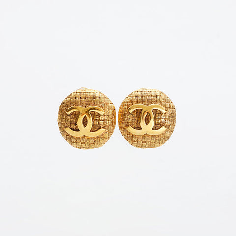 CHANEL Matelasse COCO Mark 2cc9 1994 Earring gold WS23038