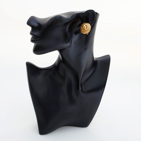 CHANEL Matelasse COCO Mark 2cc9 1994 Earring gold WS23038