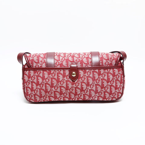 Christian Dior Canvas Trotter Shoulder Bag Red WS23041