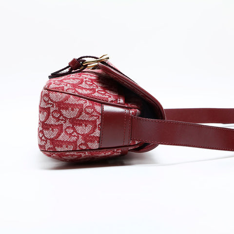 Christian Dior Canvas Trotter Shoulder Bag Red WS23041