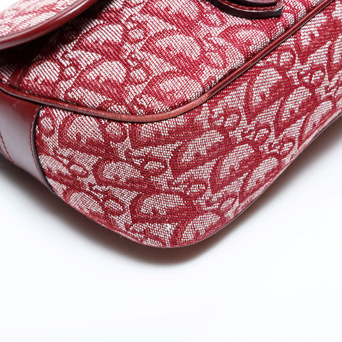 Christian Dior Canvas Trotter Shoulder Bag Red WS23041