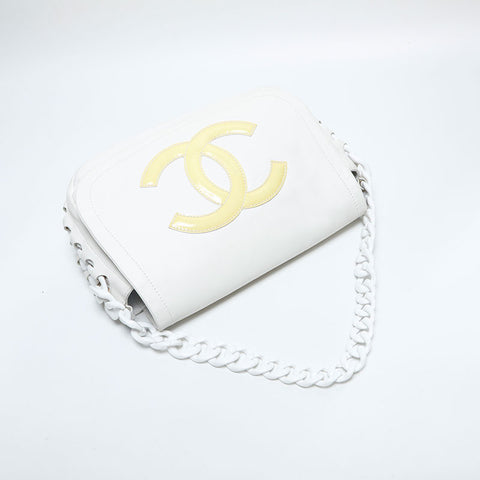 CHANEL COCO Mark Flap Chain 11 series 2006-2008 Shoulder Bag white WS23043
