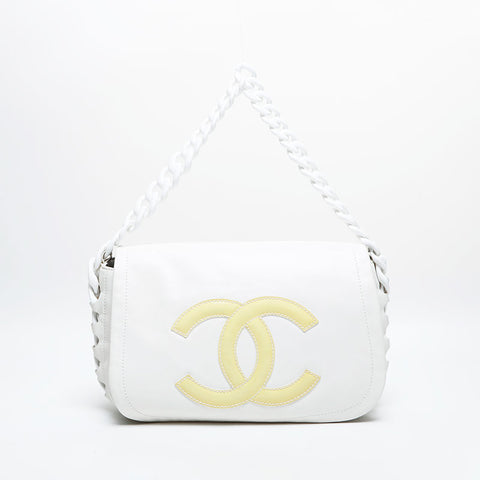 CHANEL COCO Mark Flap Chain 11 series 2006-2008 Shoulder Bag white WS23043