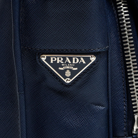 PRADA Saffiano leather messenger bag Shoulder Bag Navy WS23044