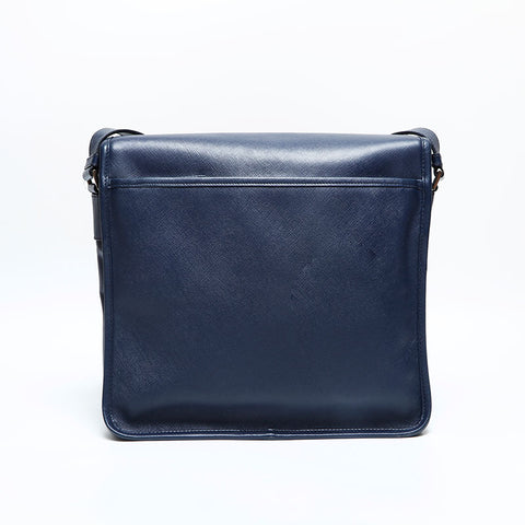 PRADA Sac messager en cuir Saffiano Sac à bandoulière Marine WS23044