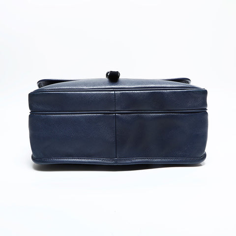 PRADA Saffiano leather messenger bag Shoulder Bag Navy WS23044