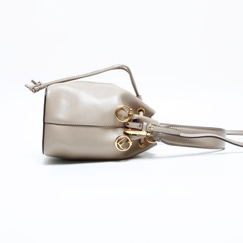 FENDI Leather 2way Montresor Shoulder Bag Brown WS23046