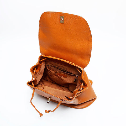 CHANEL No. 5 1997-1999 Caviar Skin Turnlock Backpack  Daypack Brown WS23047