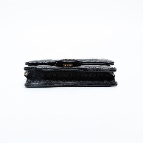 CHANEL No. 31 2021-2022 Caviar Skin Mini Pouch Matelasse Shoulder Bag black WS23048